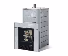 Газовая печь EASYSTEAM Ялта 40/2024 (в облицовке из камня) сталь AISI 321 комплектация с САБК-40 талькохлорит