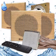 Комплект влагостойкой акустики для бани и сауны - Steam&Water White ECO SAUNA (квадратная решетка)