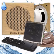 Комплект влагостойкой акустики для бани и сауны - Steam&Water2 Black ECO SAUNA (квадратная решетка)
