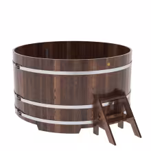 Купель круглая BentWood лиственница морёная премиум 1800х1000 мм