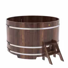 Купель круглая BentWood лиственница морёная премиум 1800х1100 мм