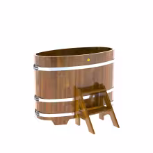 Купель овальная BentWood из лиственницы овальная, морёная рустик 690х1310х1100 мм