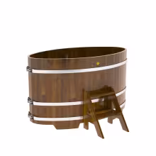 Купель овальная BentWood из лиственницы овальная, морёная рустик 920х1660х1200 мм