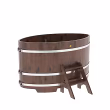 Купель овальная BentWood из дуба овальная, морёный рустик 1020х1680х1100 мм