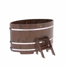 Купель овальная BentWood из дуба овальная, морёный рустик 1080х1750х1000 мм