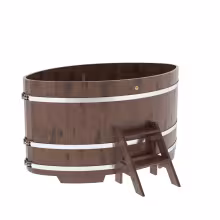 Купель овальная BentWood из дуба овальная, морёный рустик 1120х1830х1400 мм