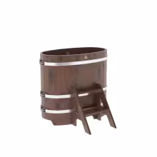 Купель овальная BentWood из дуба овальная, морёный рустик 590х1060х1200 мм