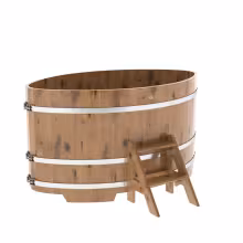 Купель овальная BentWood из дуба овальная, натуральный рустик 1120х1830х1200 мм