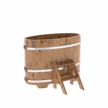 Купель овальная BentWood из дуба овальная, натуральный рустик 690х1310х1100 мм