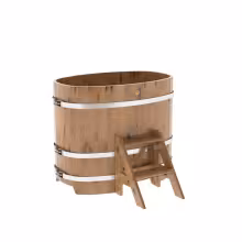 Купель овальная BentWood из дуба овальная, натуральный рустик 760х1160х1100 мм