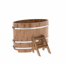 Купель овальная BentWood из дуба овальная, натуральный рустик 800х1420х1200 мм
