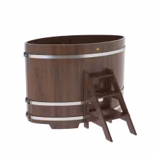 Купель овальная BentWood из дуба овальная, морёный 1020х1680х1200 мм