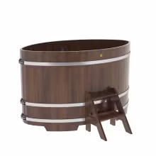 Купель овальная BentWood из дуба овальная, морёный 1120х1830х1100 мм