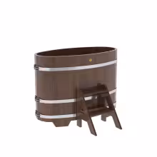 Купель овальная BentWood из дуба овальная, морёный 690х1310х1000 мм