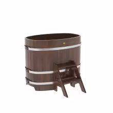 Купель овальная BentWood из дуба овальная, морёный 760х1160х1000 мм