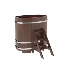 Купель овальная BentWood из дуба овальная, морёный 760х1160х1200 мм