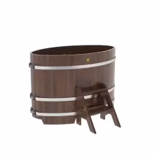 Купель овальная BentWood из дуба овальная, морёный 800х1420х1000 мм