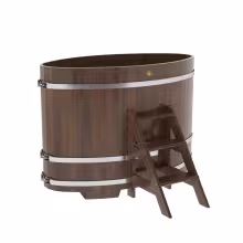 Купель овальная BentWood из дуба овальная, морёный 920х1660х1200 мм