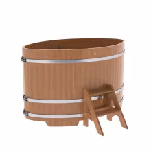 Купель овальная BentWood из дуба овальная, натуральный 1080х1750х1100 мм