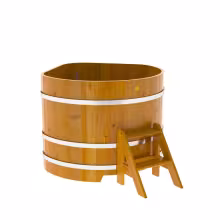 Купель угловая BentWood из лиственницы угловая, натуральная рустик 1190х1190х1400 мм