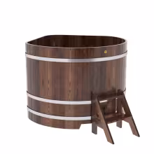 Купель угловая BentWood из лиственницы угловая, морёная премиум 1370х1370х1100 мм