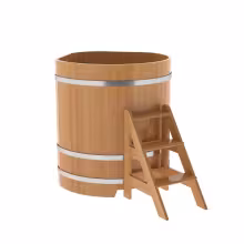 Купель угловая BentWood из лиственницы угловая, натуральная рустик 1030х1030х1400 мм