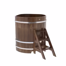 Купель угловая BentWood из сращенных ламелей лиственницы угловая, морёная 1030х1030х1200 мм