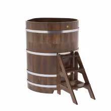 Купель угловая BentWood из сращенных ламелей лиственницы угловая, морёная 1030х1030х1400 мм