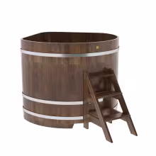 Купель угловая BentWood из сращенных ламелей лиственницы угловая, морёная 1370х1370х1200 мм
