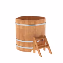 Купель угловая BentWood из сращенных ламелей лиственницы угловая, натуральная 1030х1030х1100 мм