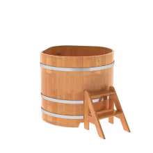 Купель угловая BentWood из сращенных ламелей лиственницы угловая, натуральная 1370х1370х1000 мм