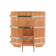 Купель угловая BentWood из сращенных ламелей лиственницы угловая, натуральная 1370х1370х1200 мм