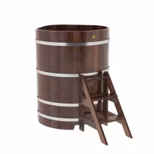 Купель угловая BentWood из лиственницы угловая, морёная премиум 1030х1030х1400 мм