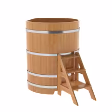 Купель угловая BentWood из лиственницы угловая, натуральная премиум 1030х1030х1400 мм